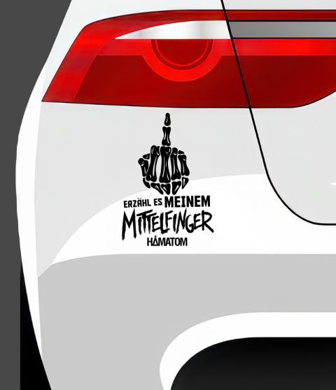 Autoaufkleber Mittelfinger - schwarz